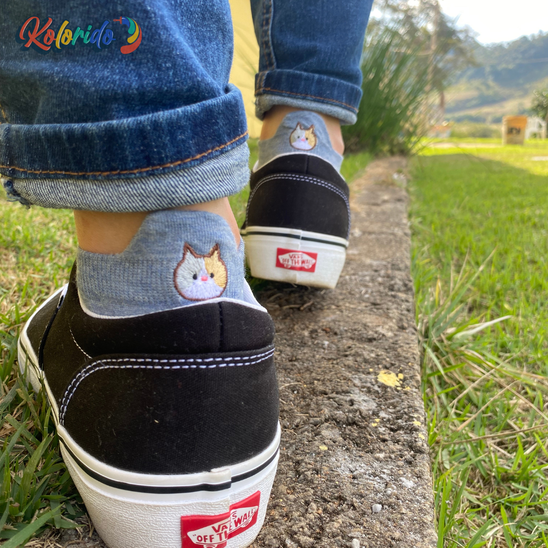 Meias divertidas Smiles Gatos- 10 pares + 1 par Smiles Brinde