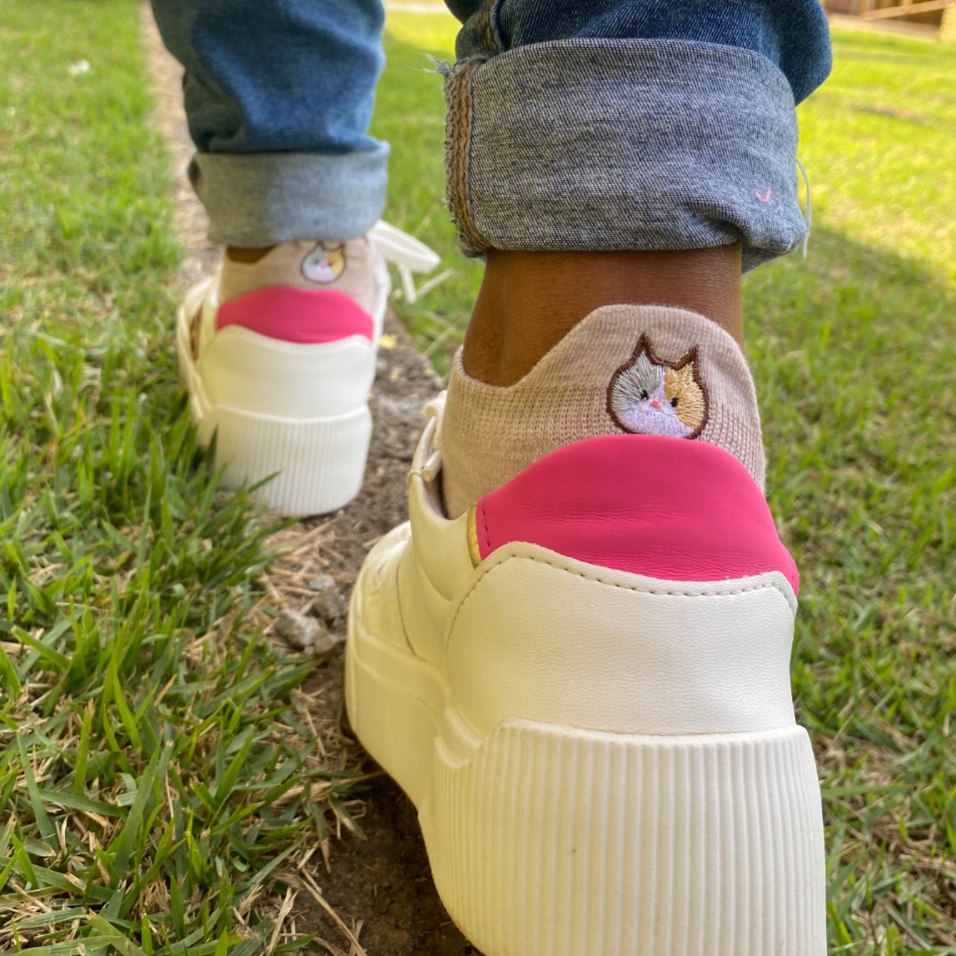 Meias divertidas Smiles Gatos- 10 pares + 1 par Smiles Brinde