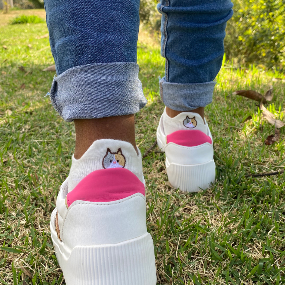 Meias divertidas Smiles Gatos- 10 pares + 1 par Smiles Brinde