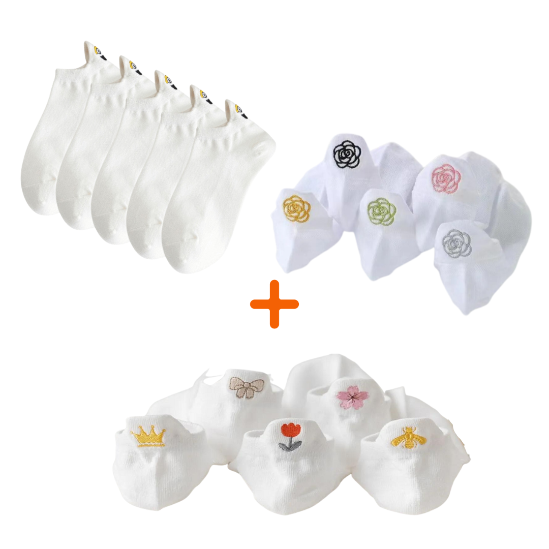 Combo Meias Brancas Fashion- cada kit sai por R$99,95