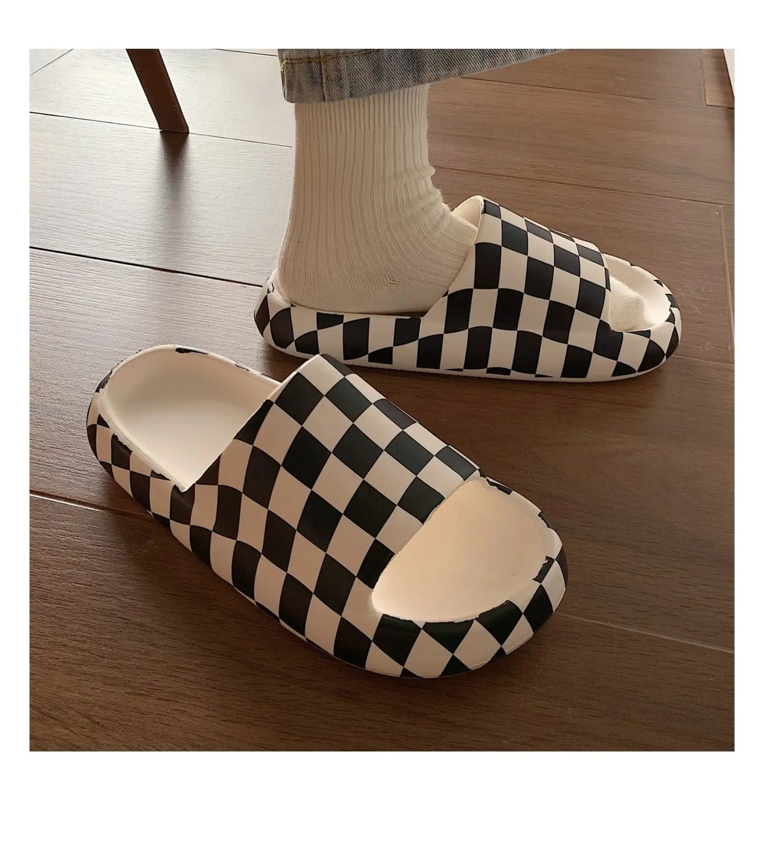 Chinelo Slide Divertido Quadriculado
