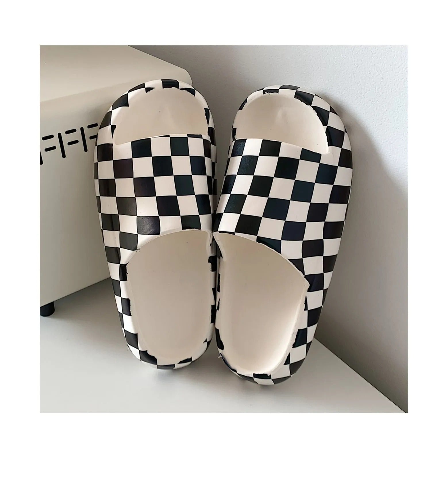 Chinelo Slide Divertido Quadriculado