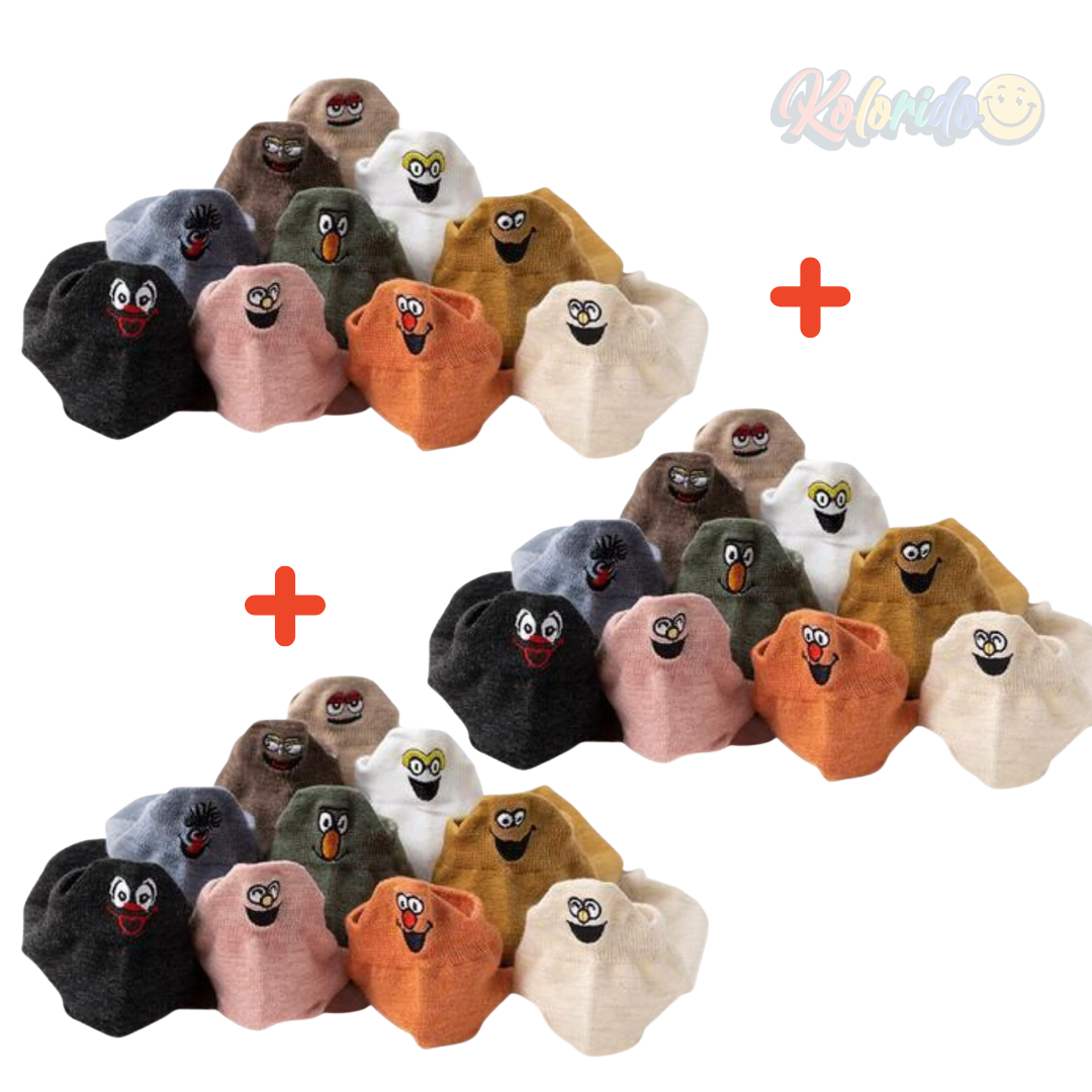 Meias Divertidas - kit com 10 pares coloridos