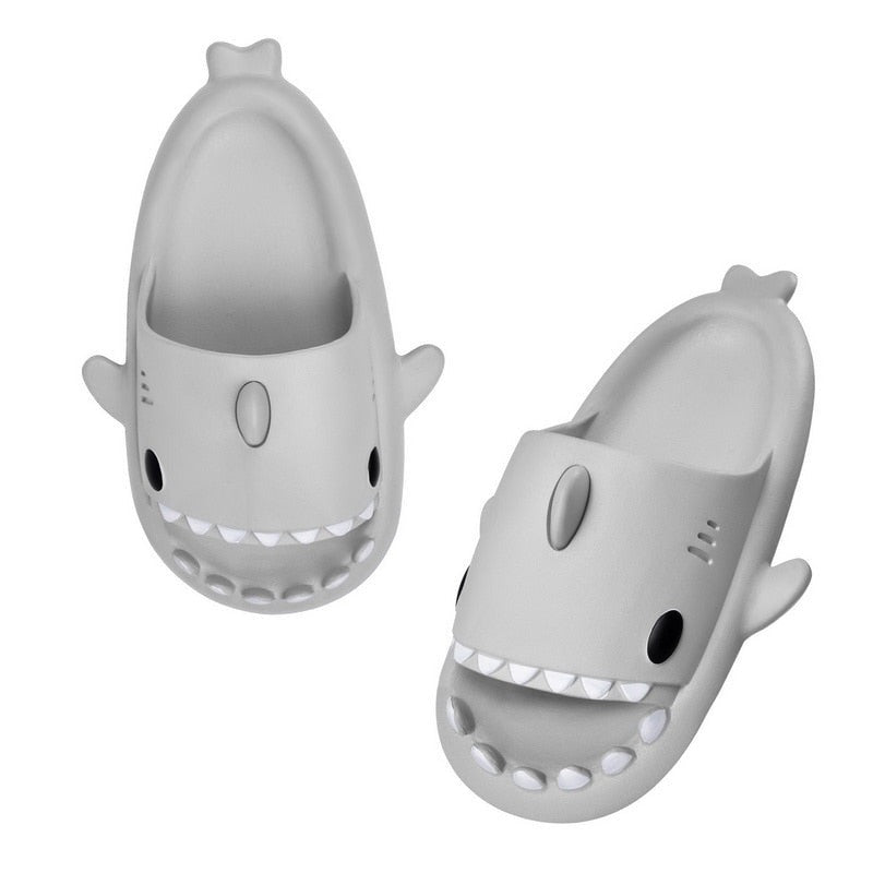 Chinelo Slide Tubarão -Shark 0 Kolorido Cinza Claro 34-35(23-23.5cm) 
