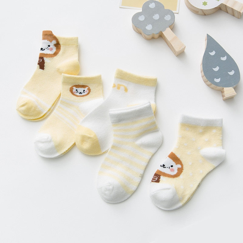 Meias Animais Infantil - 5 pares 0 Kolorido 06 0-9 meses