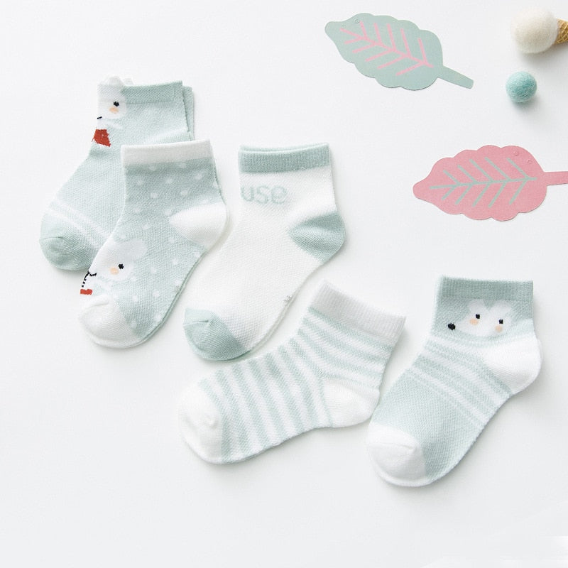 Meias Animais Infantil - 5 pares 0 Kolorido 08 0-9 meses