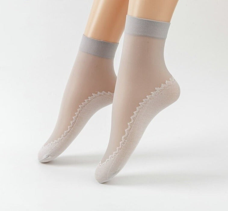 Meias Femininas Transparente Splice Fashion- 10 pares 0 Kolorido