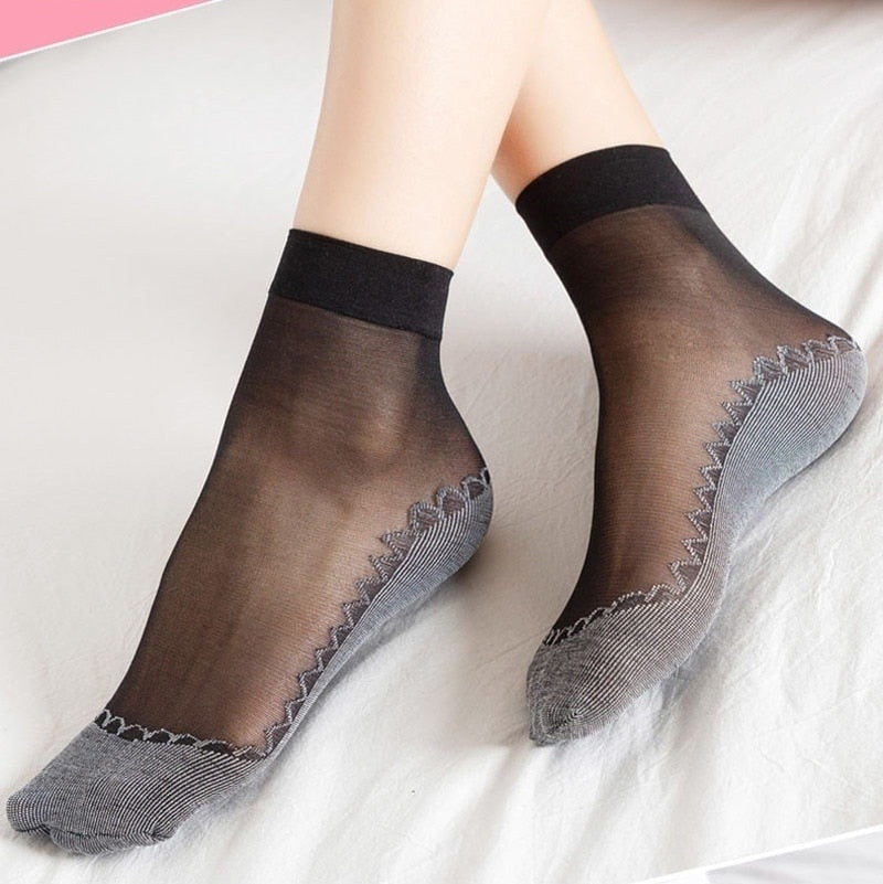 Meias Femininas Transparente Splice Fashion- 10 pares 0 Kolorido
