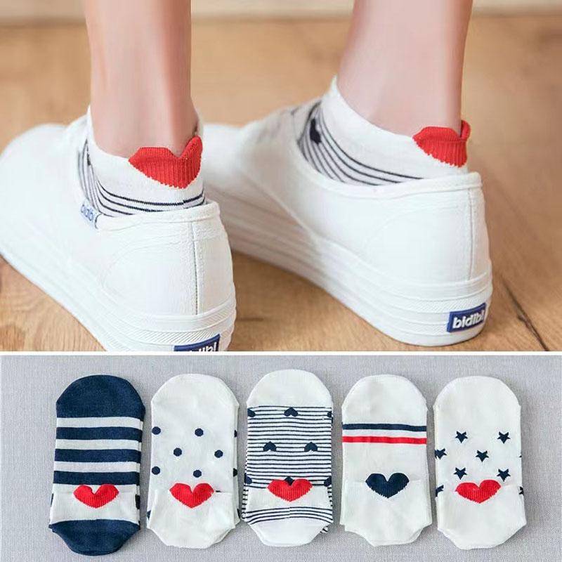 Meias Coração Casual - 5 Pares