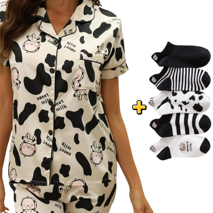 Pijama Americano Cetim Vaquinha