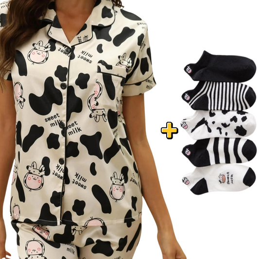 Pijama Americano Cetim Vaquinha