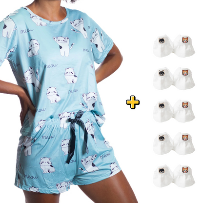 Pijama Gatinhos Branco