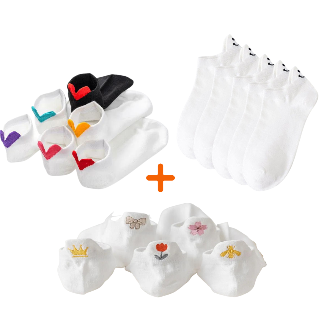 Combo Meias Brancas Sorrisos -cada kit sai por R$99,95