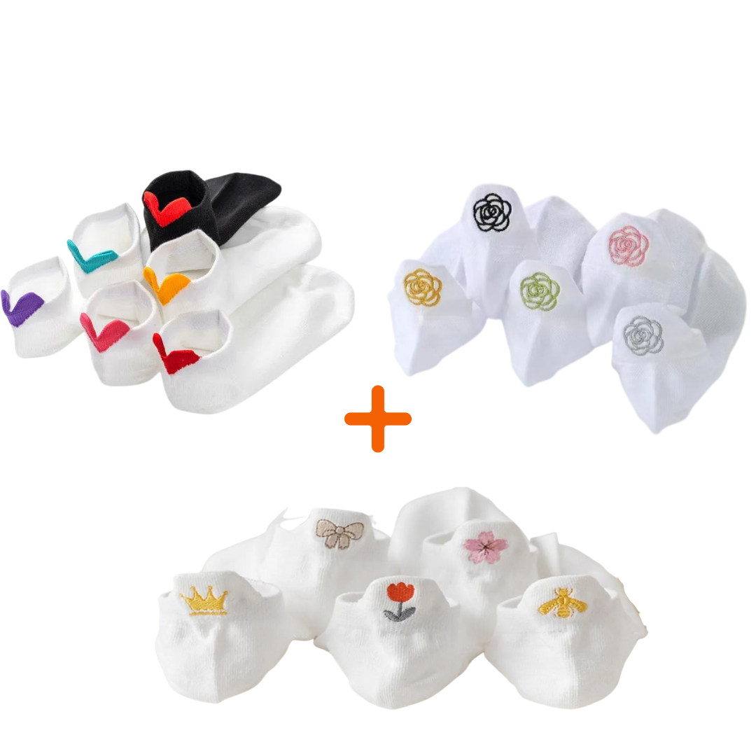 Combo Meias Brancas Corações - cada kit sai por R$99,96