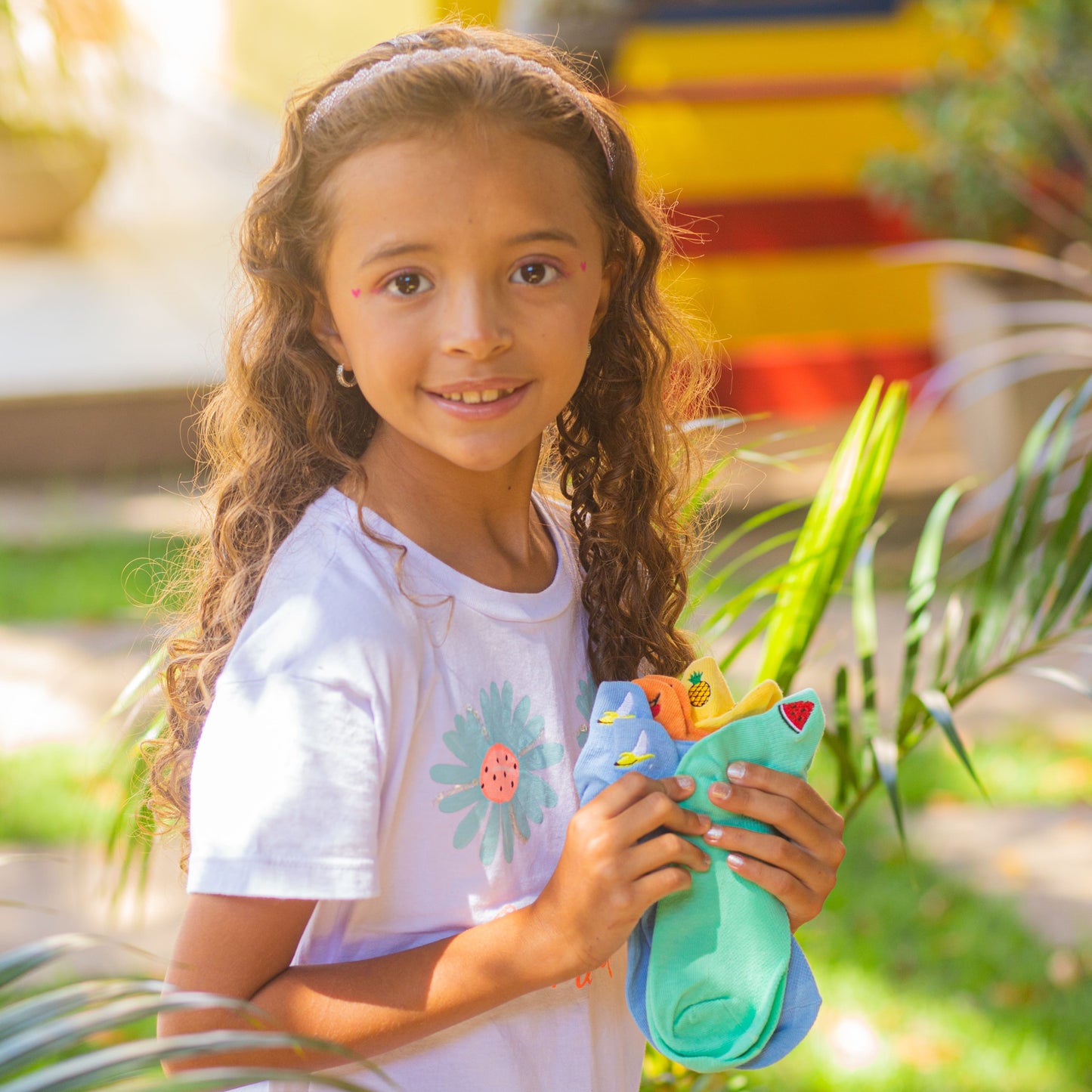 Meias Frutas Coloridas Kids - 5 pares