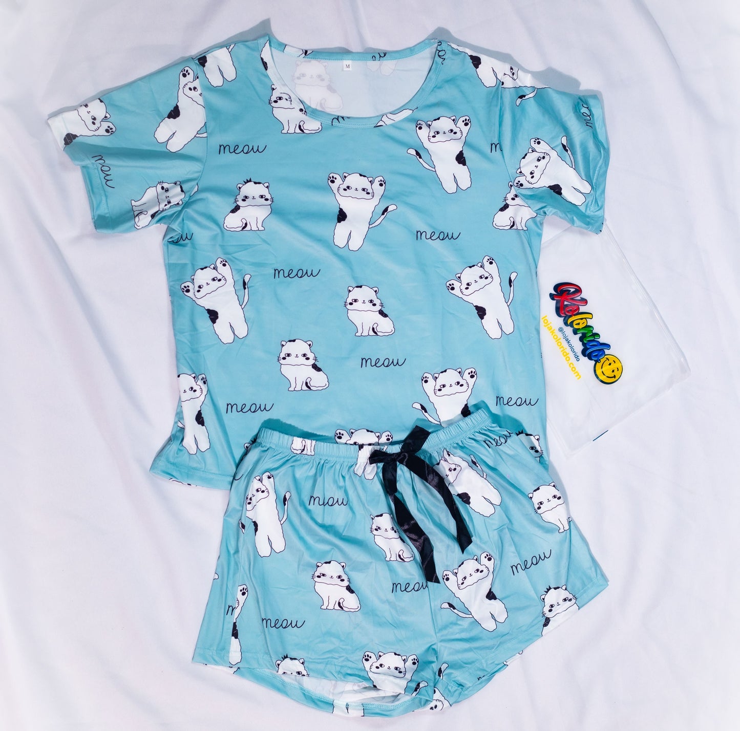 Pijama Gatinhos Branco