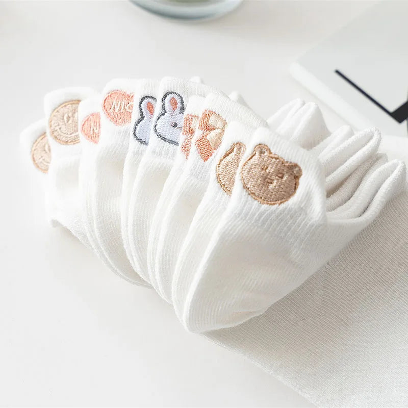Meias Brancas Fofas - 5 pares