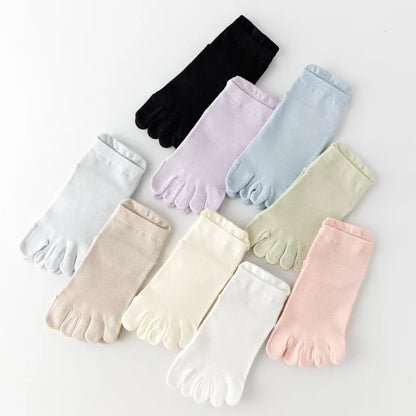 Meias Básicas Dedinhos Tons Neutros - 5 pares
