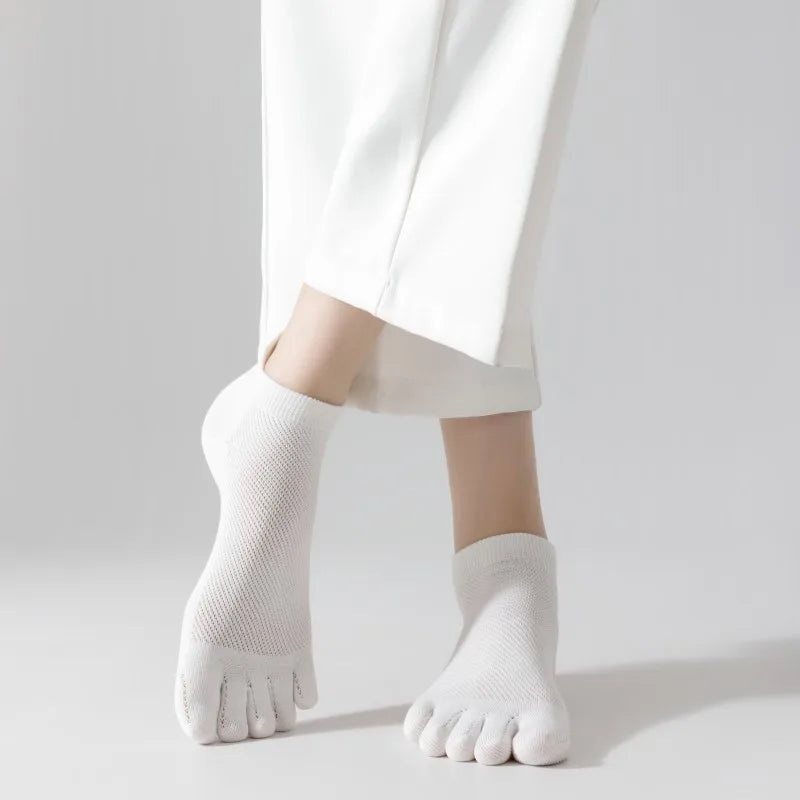 Meias Básicas Dedinhos Tons Neutros - 5 pares