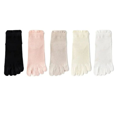 Meias Básicas Dedinhos Tons Neutros - 5 pares