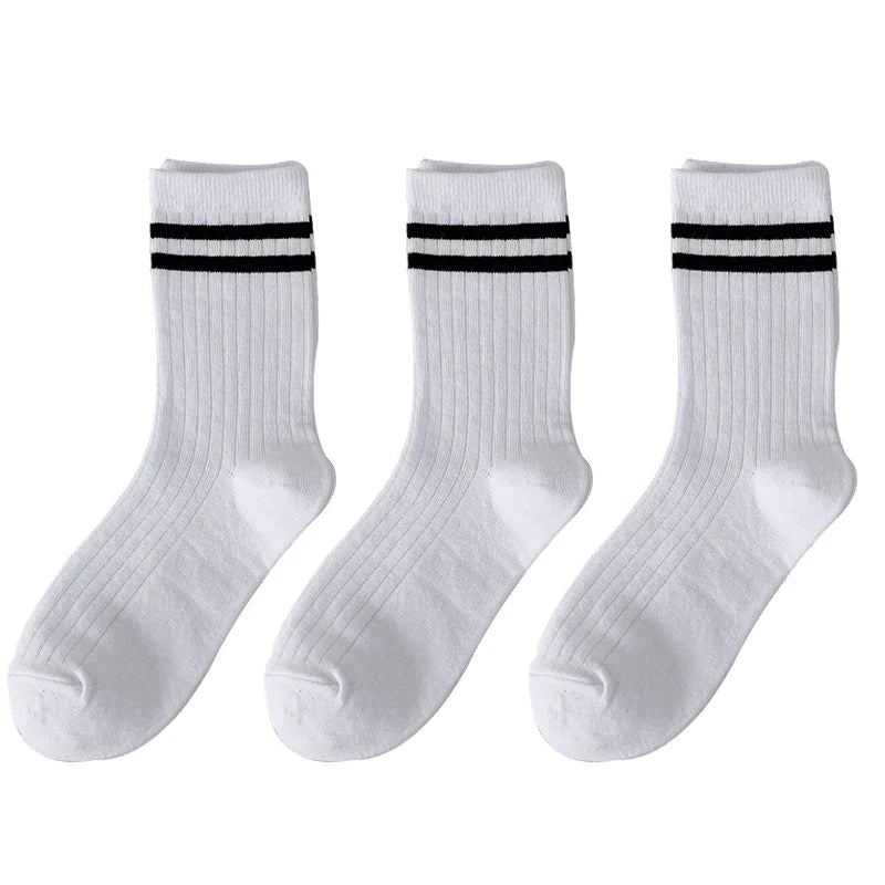 Meias Cano Alto Infantil Listrada- 3 Pares