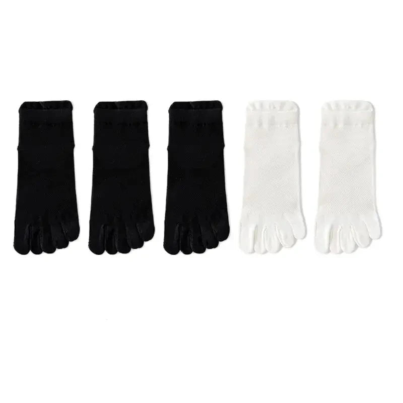 Meias Básicas Dedinhos Tons Neutros - 5 pares