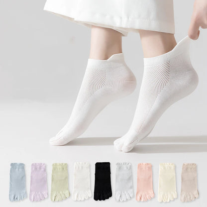 Meias Básicas Dedinhos Tons Neutros - 5 pares