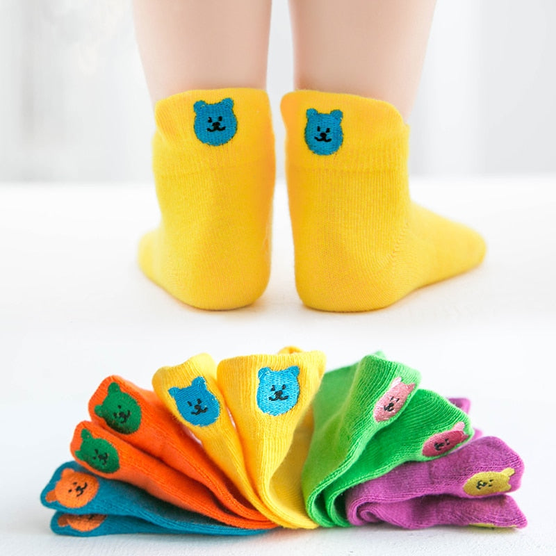 Meias Infantil Urso- 5 pares