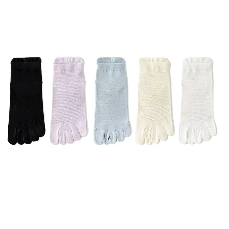 Meias Básicas Dedinhos Tons Neutros - 5 pares