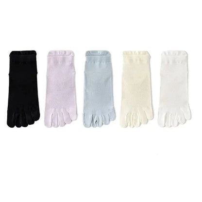Meias Básicas Dedinhos Tons Neutros - 5 pares