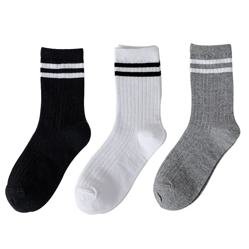 Meias Cano Alto Infantil Listrada- 3 Pares