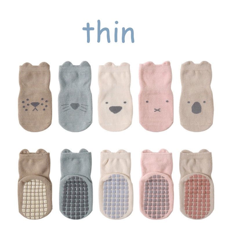 Meias Ursos Antiderrapantes Infantil - 5 pares
