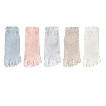 Meias Básicas Dedinhos Tons Neutros - 5 pares