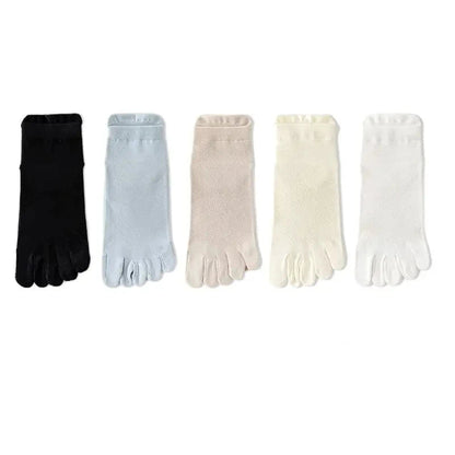 Meias Básicas Dedinhos Tons Neutros - 5 pares