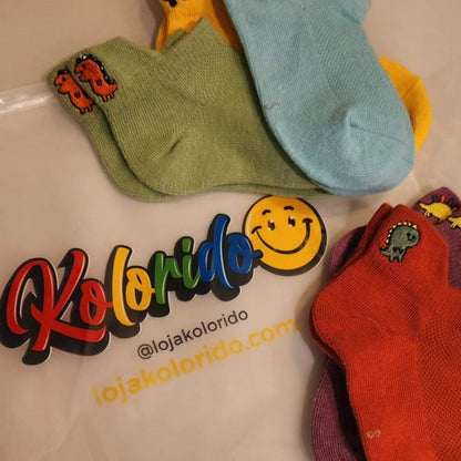 Meias Dinossauros Kids - 5 pares