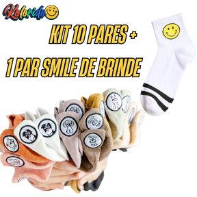 Meias Smiles Cachorros- 10 pares + 1 par smiles de Brinde
