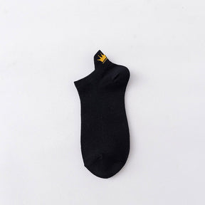 5 Pairs Women Socks Harajuku Cute Embroidery Sock Cotton Ankle Short Crown Kawaii Socks Set Candy Colors for Couples Ladies Gift 0 Kolorido Black Size Suit For 35-39 China