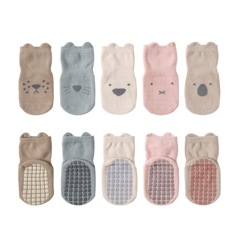 Meias Ursos Antiderrapantes Infantil - 5 pares