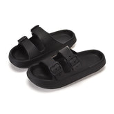Chinelo Plataforma Slide com Fivelas 0 Kolorido Preto. 34-35 