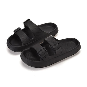 Chinelo Plataforma Slide com Fivelas 0 Kolorido Preto. 34-35 
