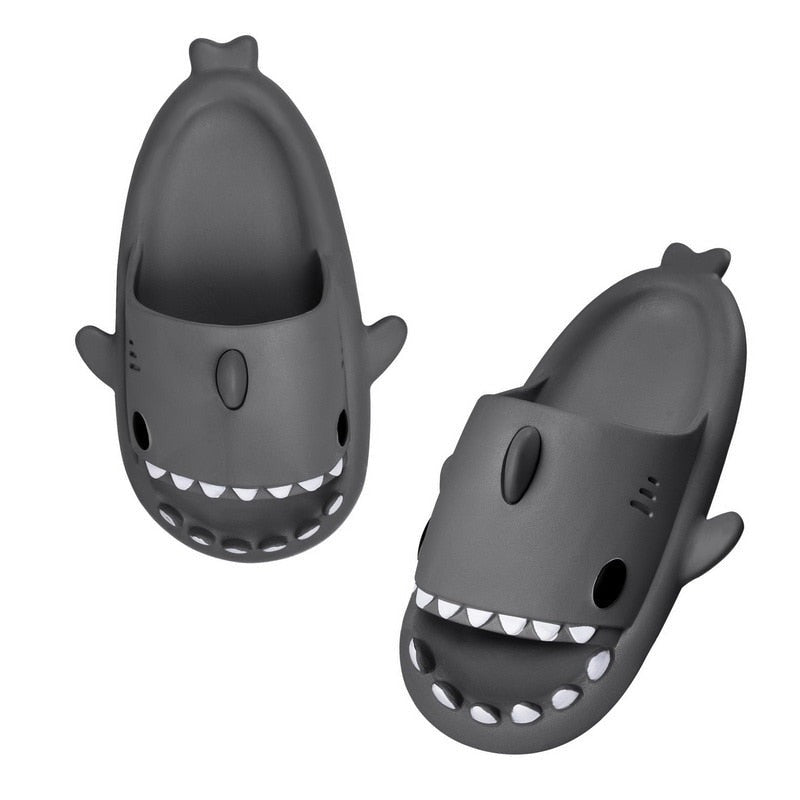 Chinelo Slide Tubarão -Shark 0 Kolorido Cinza Escuro 34-35(23-23.5cm) 