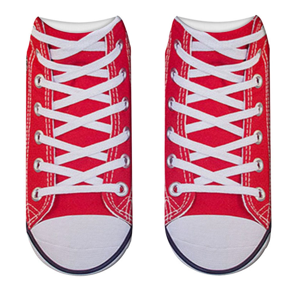 Meias 3D Shoes 0 Kolorido All Star Vermelho Único 
