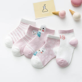 Meias Animais Infantil - 5 pares 0 Kolorido 04 0-9 meses 