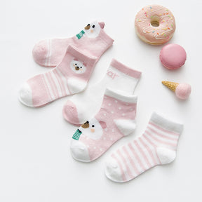 Meias Animais Infantil - 5 pares 0 Kolorido 05 0-9 meses 