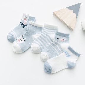Meias Animais Infantil - 5 pares 0 Kolorido 07 0-9 meses 