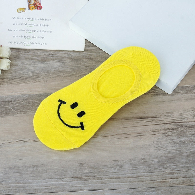 Meias Smiles Cute- 5 pares 0 Kolorido Amarelo Único(33-38) 