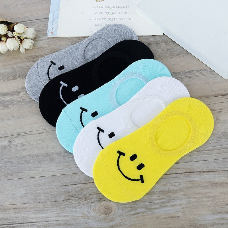 Meias Smiles Cute- 5 pares 0 Kolorido Mix de Cores Único(33-38) 