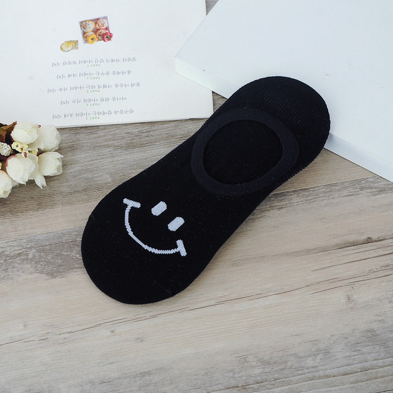 Meias Smiles Cute- 5 pares 0 Kolorido Preto Único(33-38) 
